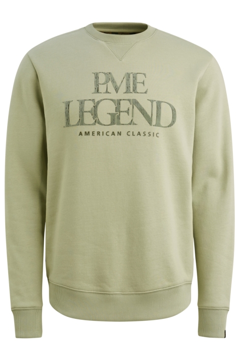 PME legend groene heren sweater | Vooraanzicht