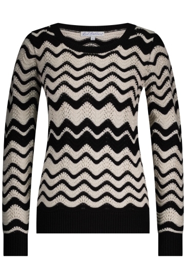 Red Button Trui FANNY STRIPE SRB4585 BLACK/ECRU