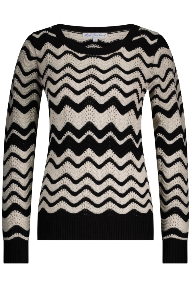 Red Button zwarte dames trui | Vooraanzicht