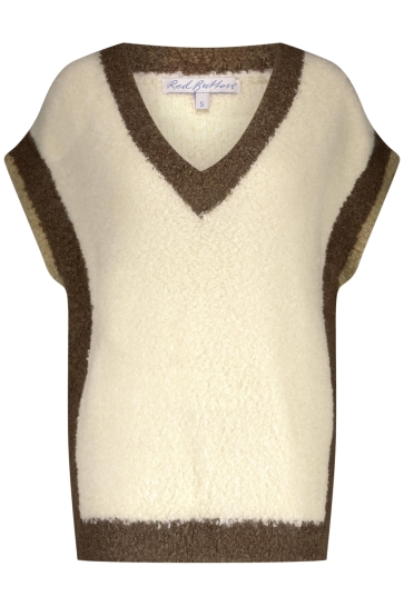 Red Button SLEEVELESS CONTRAST RIB SRB4710 Ecru