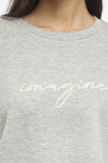 Vila visiffi imagine o-neck l/s top/pb/1 Grijs