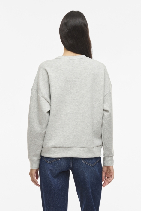 Vila grijze dames sweater | Model achteraanzicht