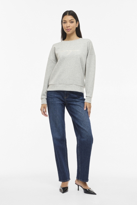 Vila grijze dames sweater | Model