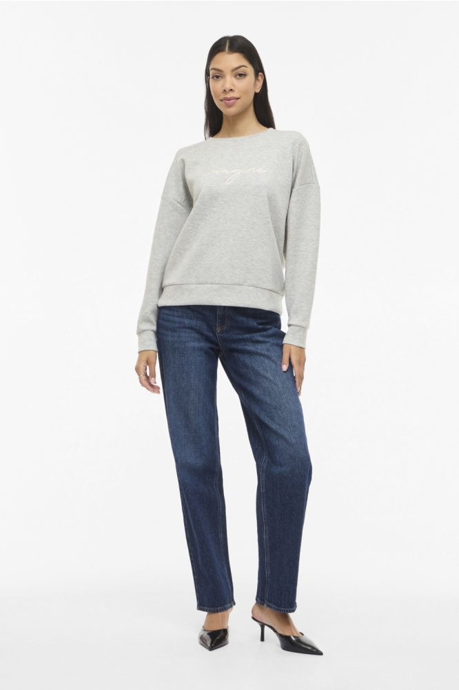 Vila grijze dames sweater | Model