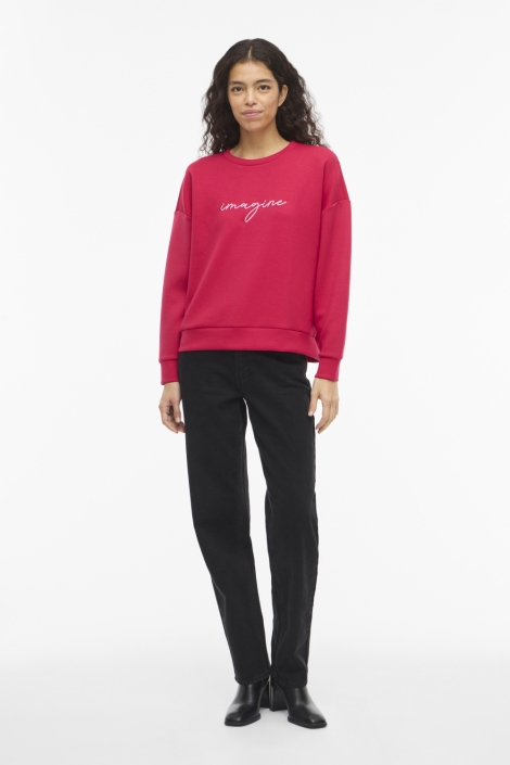 Vila rode dames sweater | Model