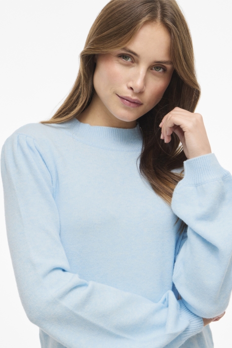Vila blauwe dames sweater | Close up