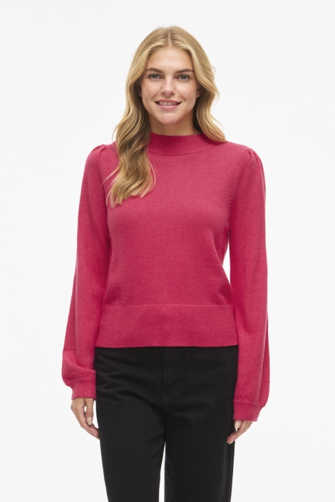 Vila rode dames sweater | Model vooraanzicht