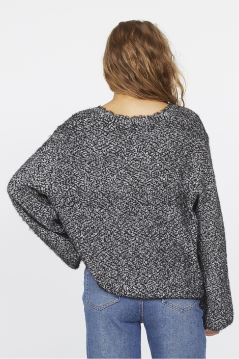 SisterS point grijze dames trui | Model achteraanzicht