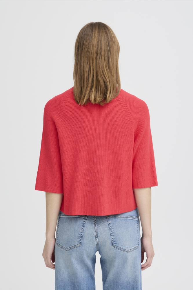 Ichi roze dames trui | Model achteraanzicht