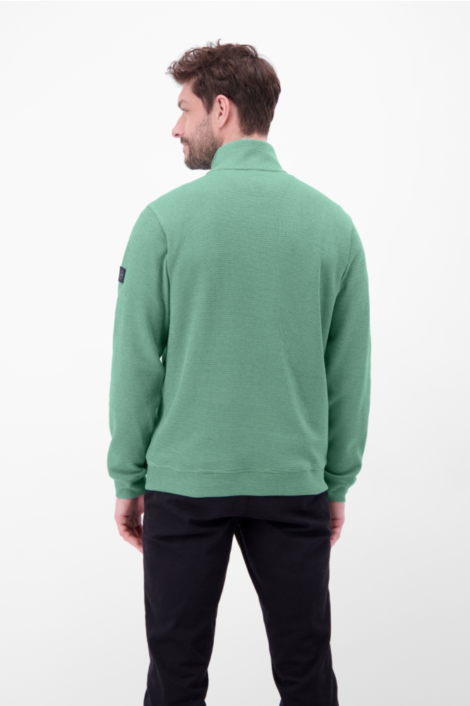 Lerros groene heren trui | Model achteraanzicht