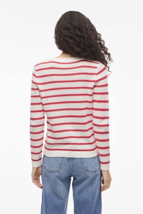 Vila witte dames trui | Model achteraanzicht