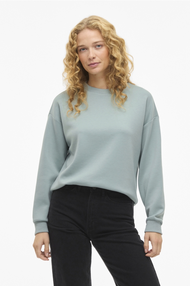 Vila groene dames sweater | Model vooraanzicht