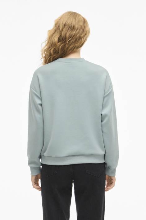 Vila groene dames sweater | Model achteraanzicht