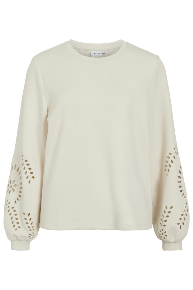 Vila beige dames sweater | Vooraanzicht