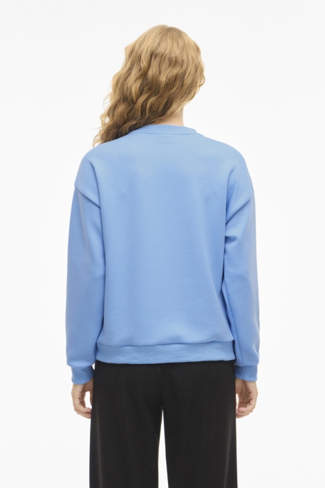 Vila blauwe dames sweater | Model achteraanzicht