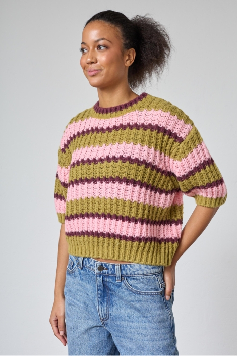 SisterS point groene dames trui | Model vooraanzicht