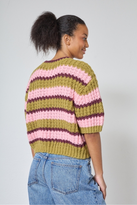 SisterS point groene dames trui | Model achteraanzicht