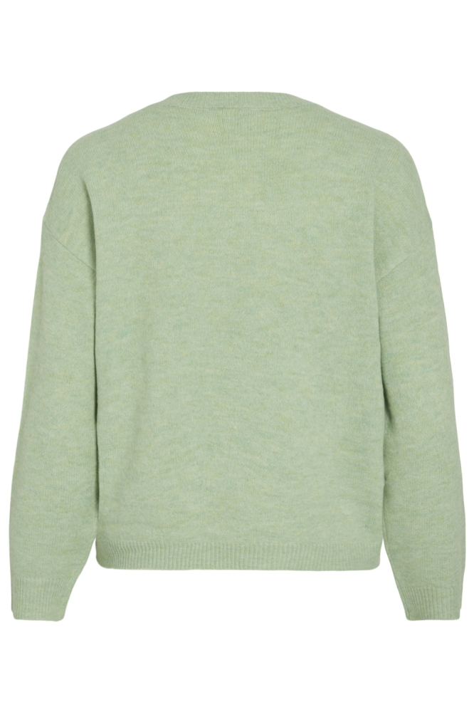 Vila groene dames trui | Achteraanzicht