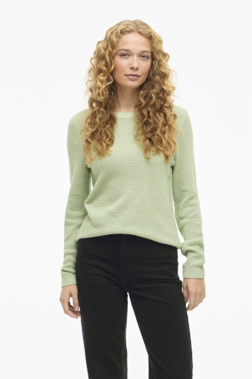 Vila vidalo o-neck l/s knit top- noos Groen