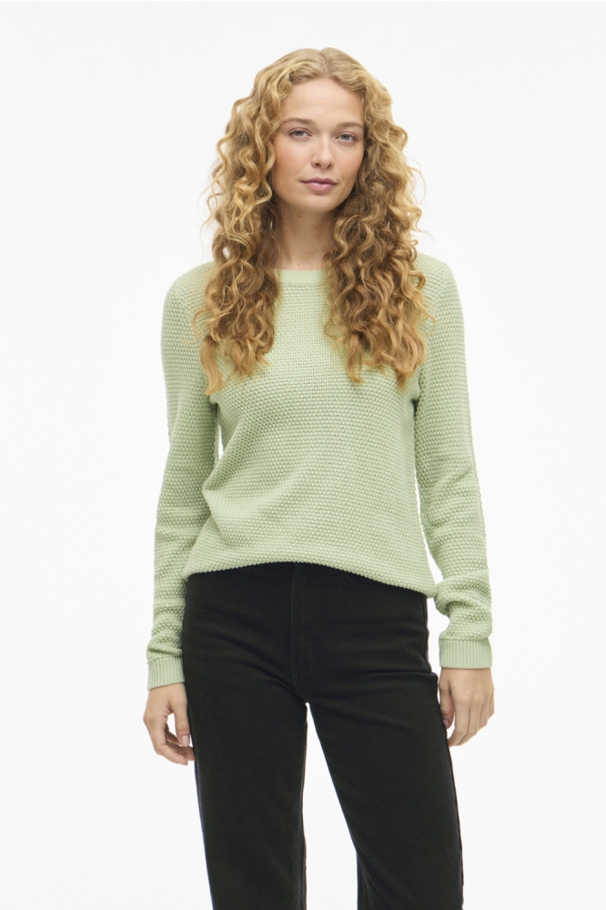 Vila groene dames trui | Model vooraanzicht