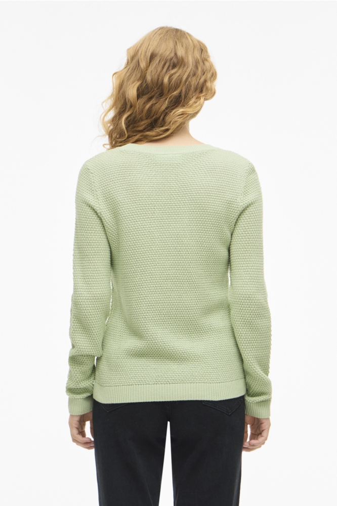Vila groene dames trui | Model achteraanzicht