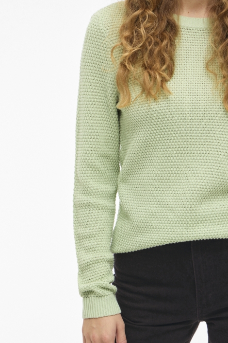 Vila groene dames trui | Close up