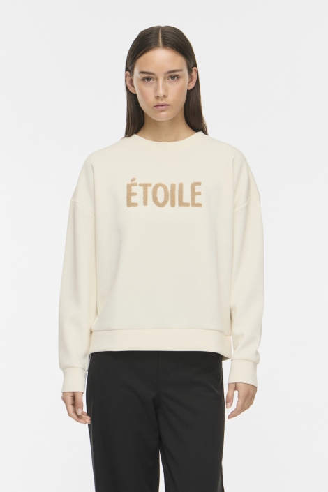 Vila beige dames sweater | Model vooraanzicht
