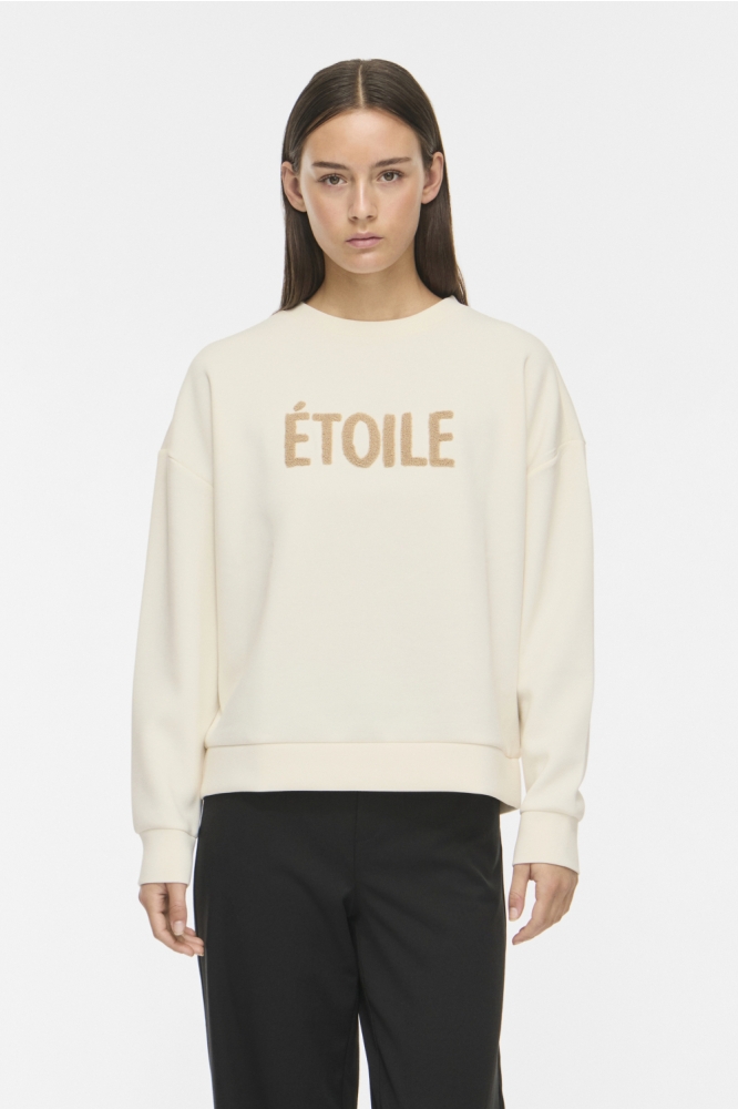 Vila beige dames sweater | Model vooraanzicht