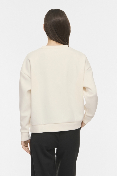 Vila beige dames sweater | Model achteraanzicht