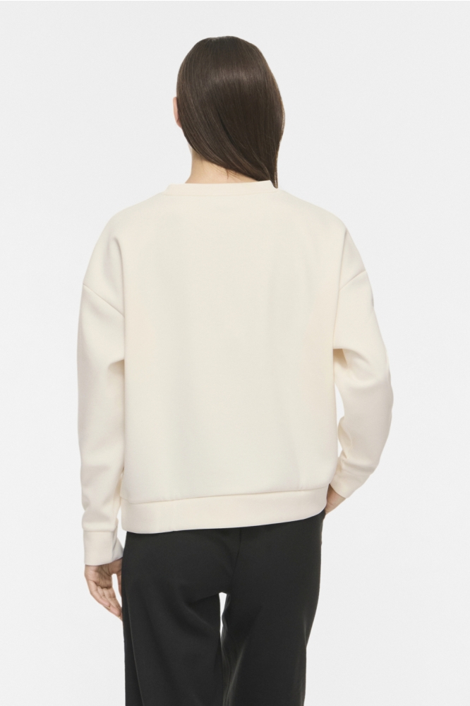Vila beige dames sweater | Model achteraanzicht