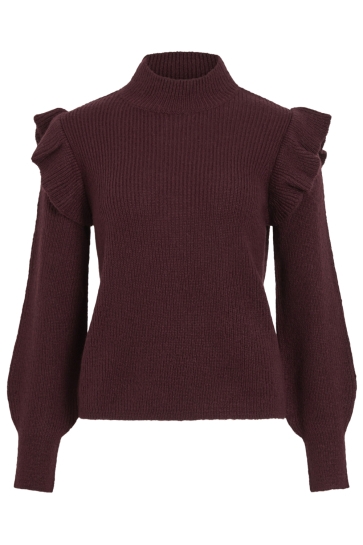 Vila Trui VIEMORY HIGHNECK L/S KNIT TOP/PB 14116066 Port Royale
