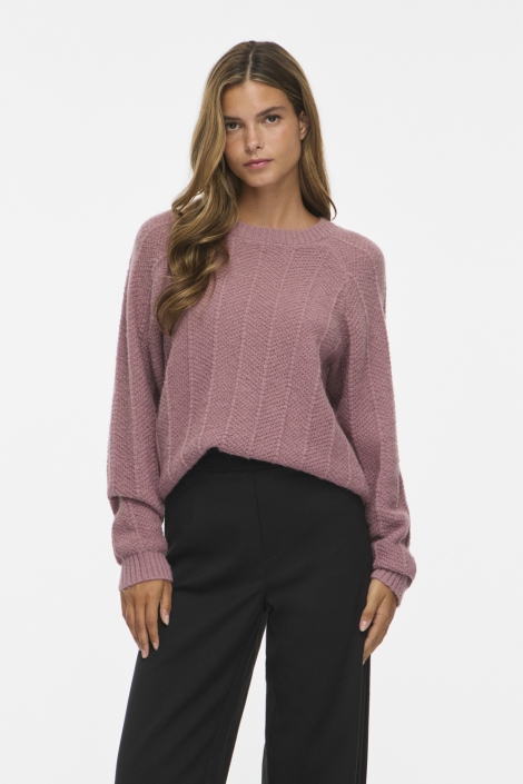 Vila roze dames trui | Model vooraanzicht