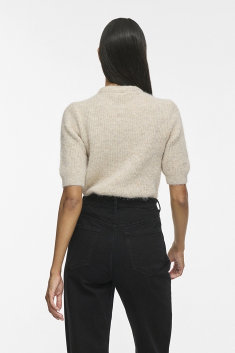 Vila beige dames trui | Model achteraanzicht