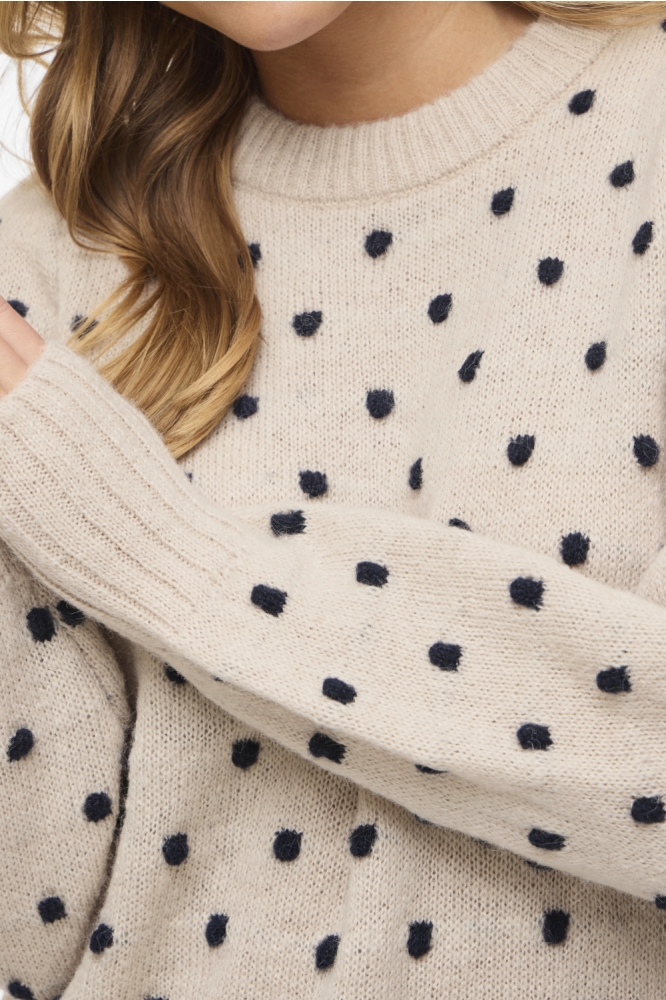 Vila beige dames trui | Close up