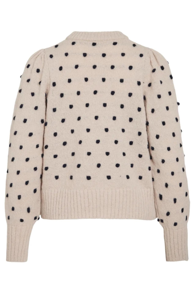 Vila beige dames trui | Achteraanzicht