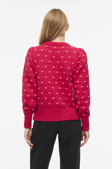 Vila rode dames trui | Model achteraanzicht