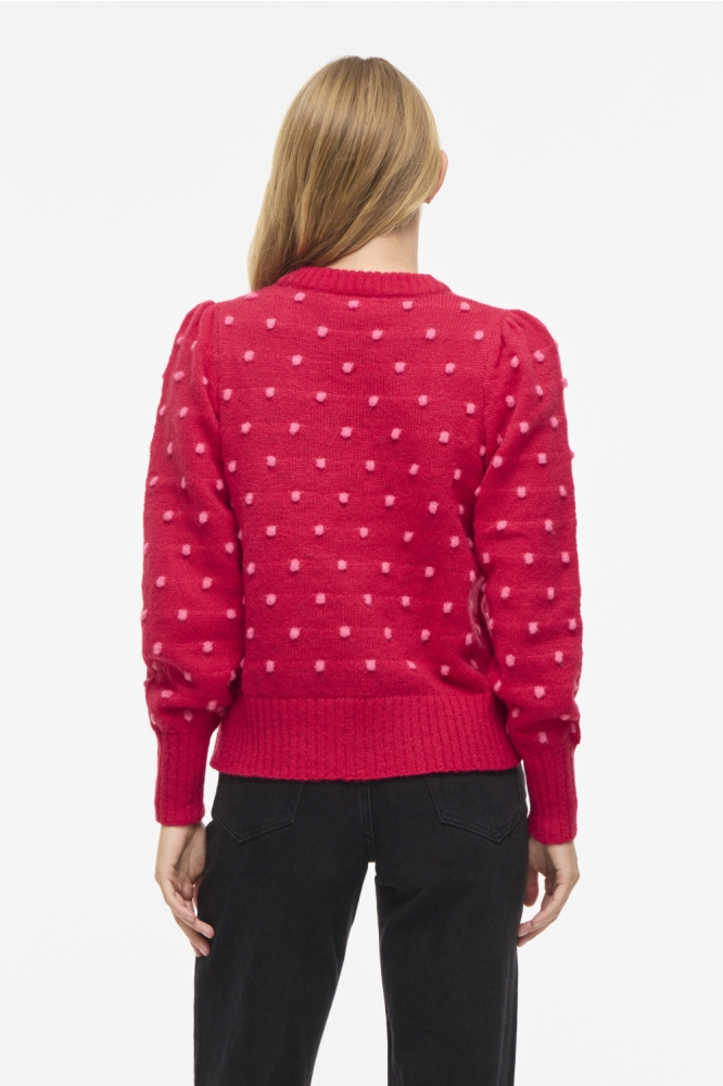 Vila rode dames trui | Model achteraanzicht