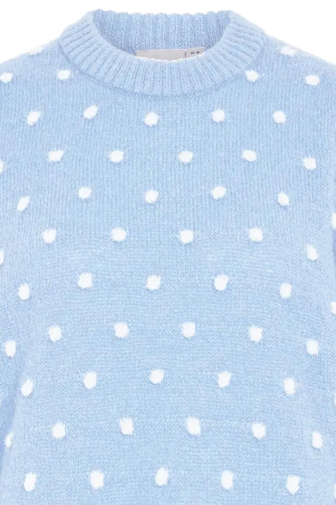 Vila blauwe dames trui | Close up