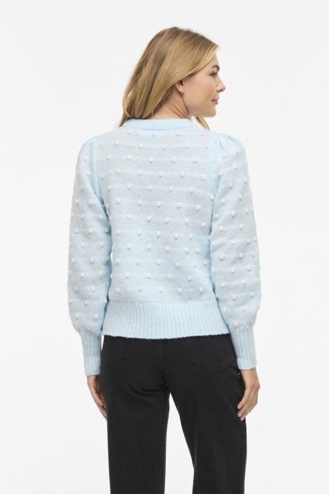 Vila blauwe dames trui | Model achteraanzicht
