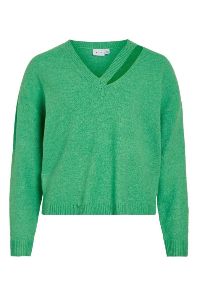 Vila groene dames trui | Vooraanzicht