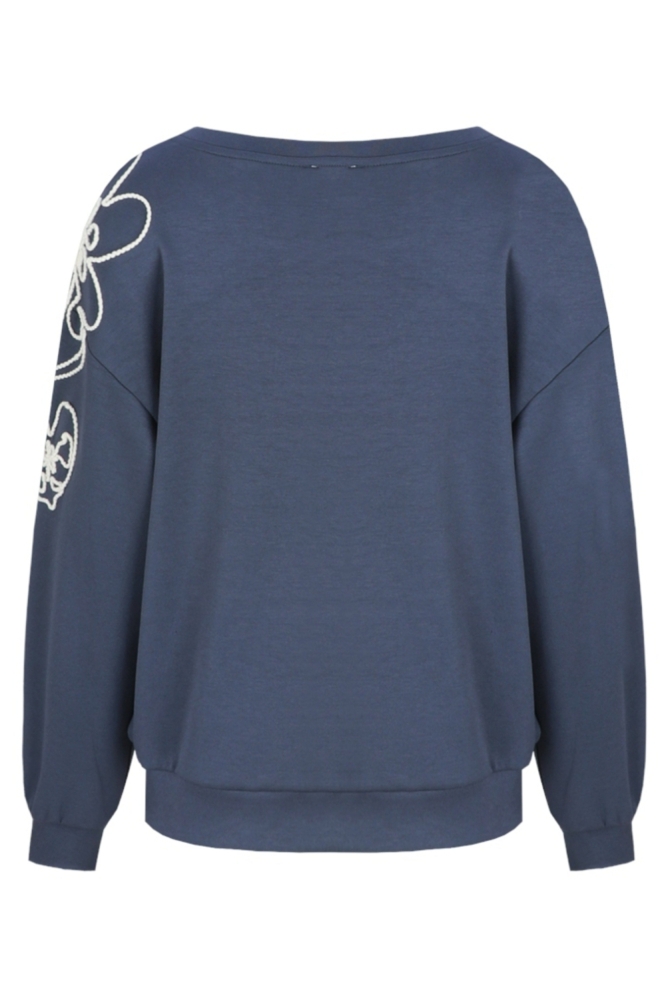 C&S The Label blauwe dames sweater | Achteraanzicht