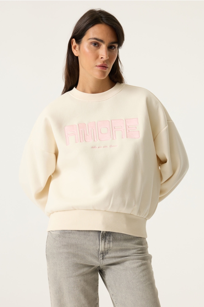 Garcia beige dames sweater | Model vooraanzicht