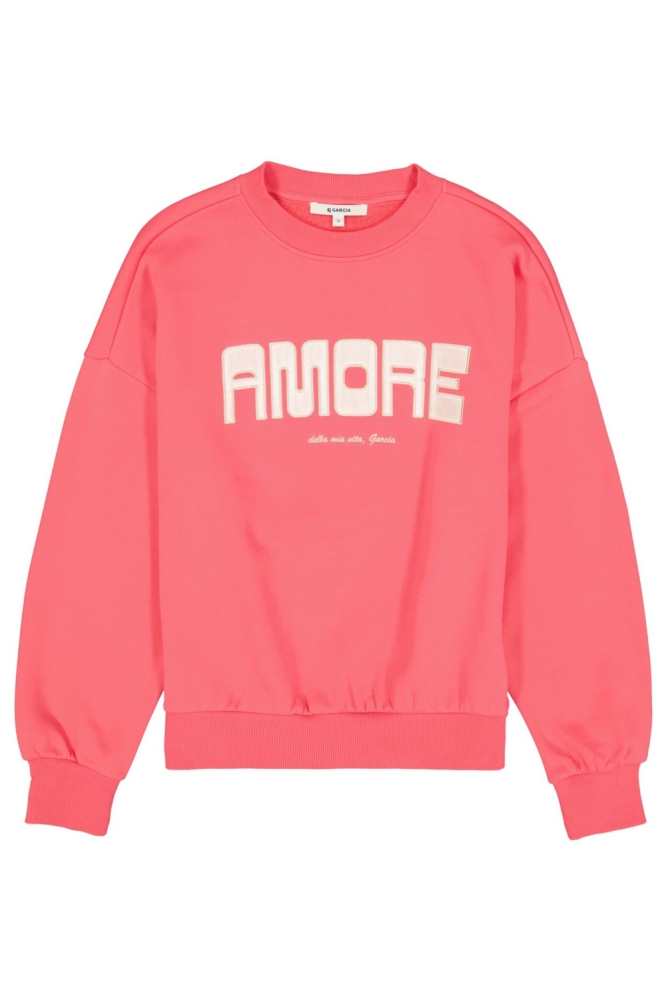 Garcia roze dames sweater | Vooraanzicht