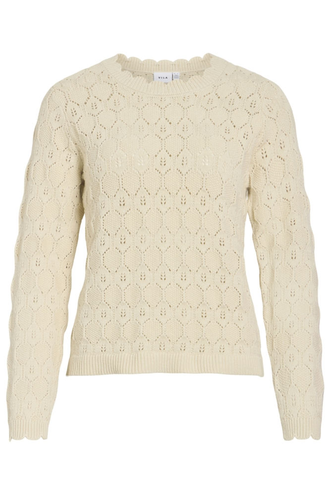 Vila beige dames trui | Vooraanzicht