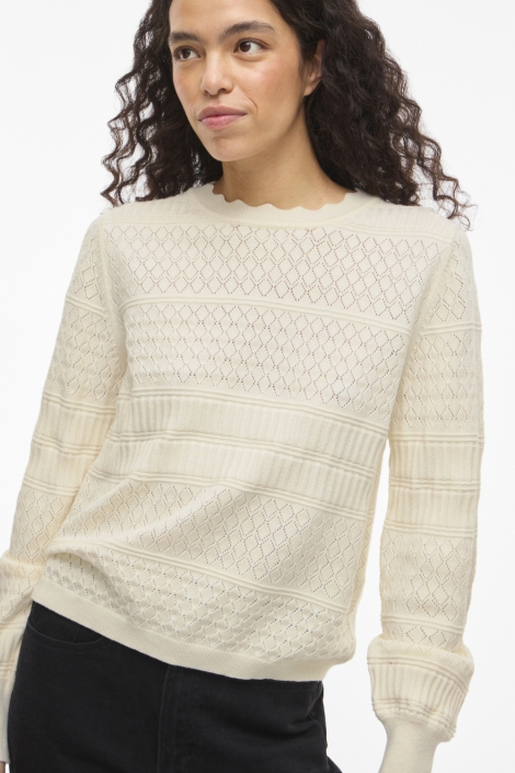 Vila beige dames trui | Close up