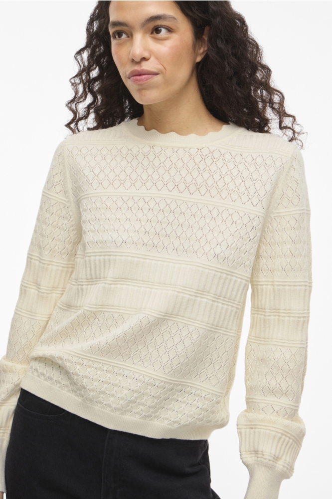 Vila beige dames trui | Close up