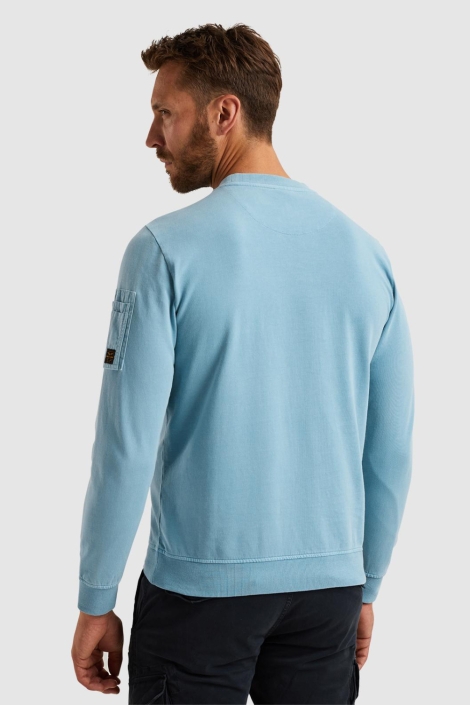 PME legend blauwe heren sweater | Model achteraanzicht