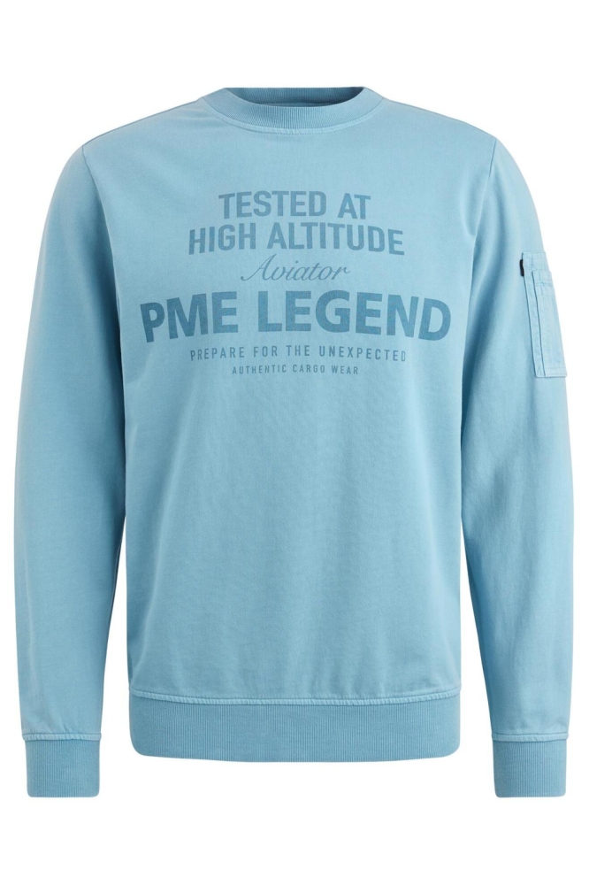 PME legend blauwe heren sweater | Vooraanzicht