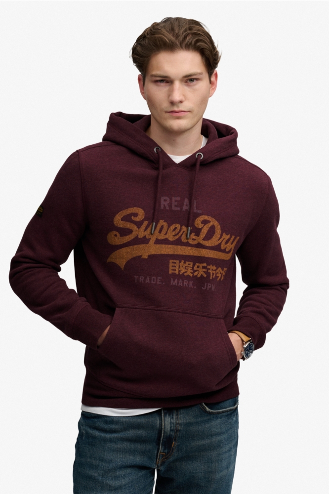 Superdry bordeaux heren sweater | Model vooraanzicht