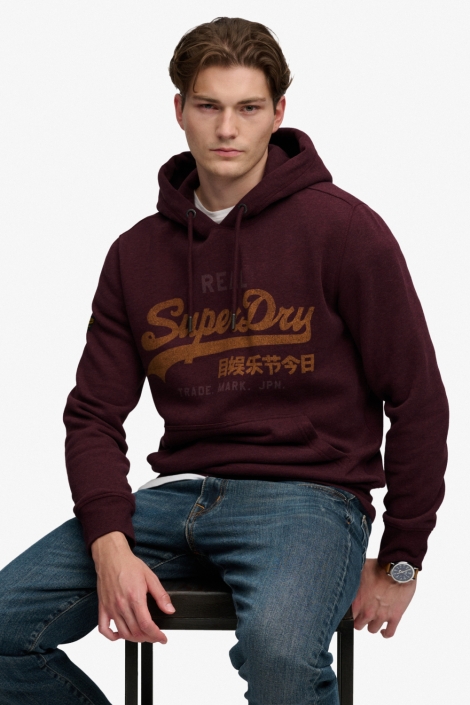 Superdry bordeaux heren sweater | Model vooraanzicht